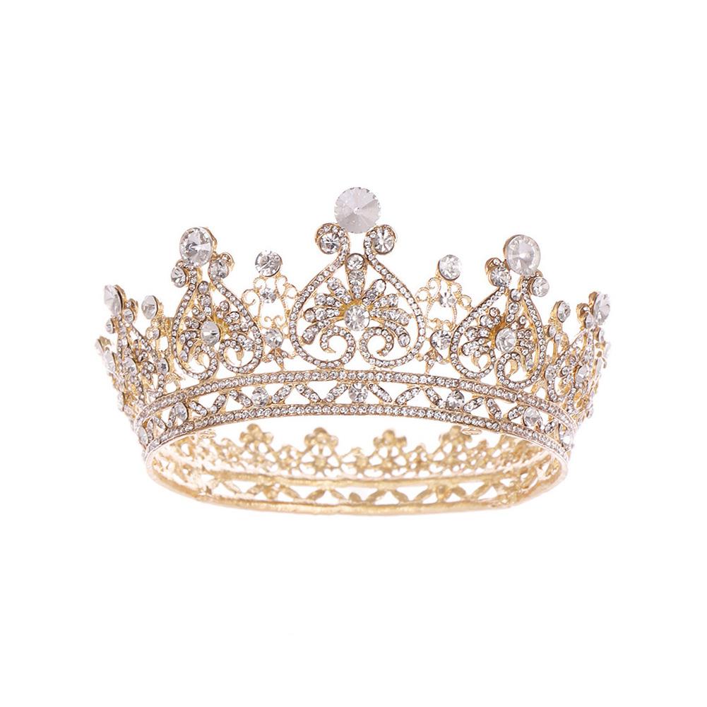 Halloween Party Fairytale Kingdom Happy Wedding Retro Color Crystal Rhinestone Tiaras Coronas Bride Wedding Crown for Bride