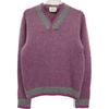 HERMES 100% cashmere knit sweater tops S purpleUsed