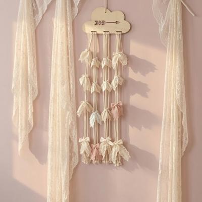 2 Pcs Wooden Cloud Hair Clip Organizer with Princess Headband Accessories DIY Storage