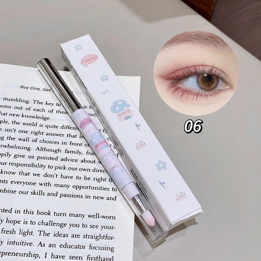 Double-head Milk Green Eyeliner Shadow Pencil Waterproof Lasting Ultra-thin Shimmer Matte Colorful Eyeliner Gel Pen With Brush
