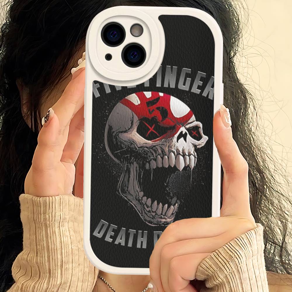 

Classic Vintage Rock 5FDP Band Leather Phone Case For IPhone 16 15 14 17 Pro Max 11 12 Mini Plus Soft Shell iphone XS