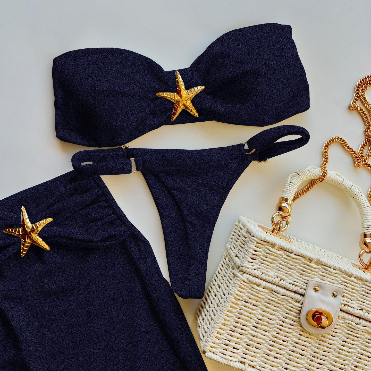 

Bandeau Biquini Sexy Women Swimsuit Female Swimwear Halter Bikinis Off Shoulder Swim Suit Crochet Bathingsuit Bodysuit Beachwear L