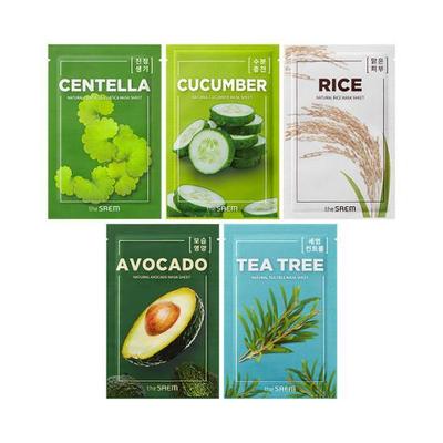 Natural Mask Pack (1 Sheet) (Choose 1 of 5 Types: Centella asiatica/Cucumber/Rice/Avocado/Tea Tree)
