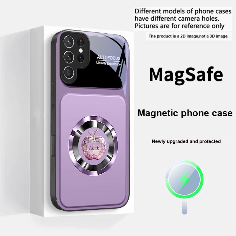 Ultimatives Glücksgefühl Für Magsafe Samsung S25 S25 Edge S25Ultra S8 9 10 20 S21 Pro 22 Plus S23 FE S24 Ultra Glas Handyhülle