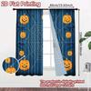 2D FLAT PRINTING 2pcs Curtains (Without Rod) Halloween Night with Spider and Pumpkins Easter Festival Creative Curtains