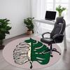 1pc Ribs Leaf Office Round Area Rug, Under Office Chairs Bedroom Living Room Home Decor, Room Deco