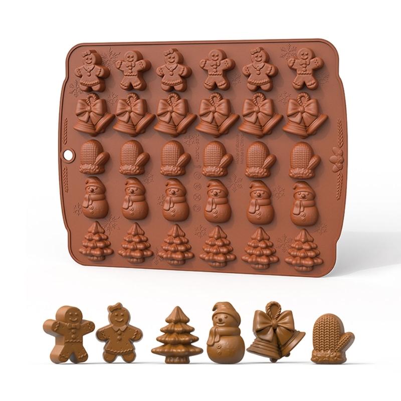 Christmas Themed Chocolate Moulds Fondant Moulds Silicone Material Cake Decorating Gadget Baking Accessories for Kitchen