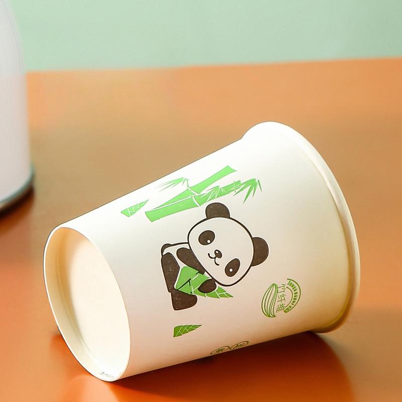 50Pcs Disposable Coffee Cups Thickened Bamboo Fiber Cup Household Water Cup Juice Milk Bubble Tea Cup