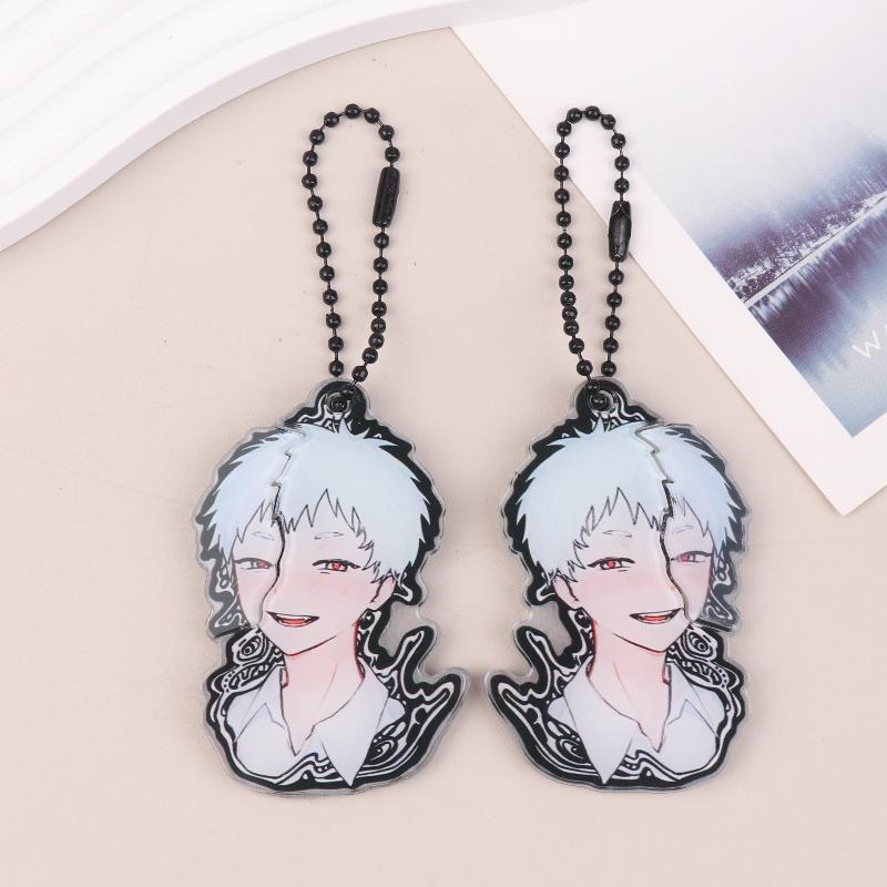 1/2Pcs The Summer Hikaru Died Tsuji Nakayoshi Keychain Anime Acrylic Pull-Out Tear Keyring Creative Key Holder Phone Pendant