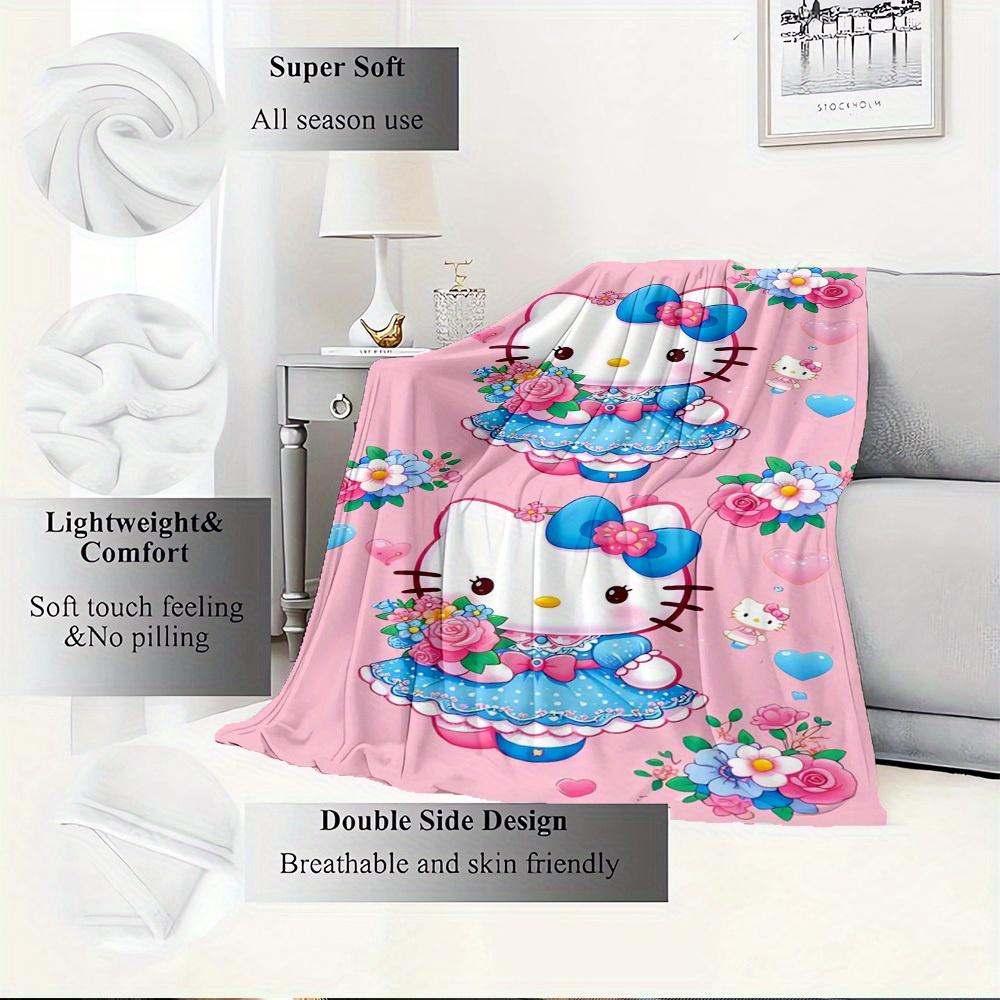 1pc Hello Kitty Bouquet Home Decor Blanket - Seasonal universal cozy washable gift for all ages, for all families, available in multiple siz