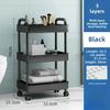 3 - Tier Utility Rolling Cart with Reinforced Handles:Versatile for Kitchen, Bathroom,Craft Room & More,Ideal for Multiple Rooms