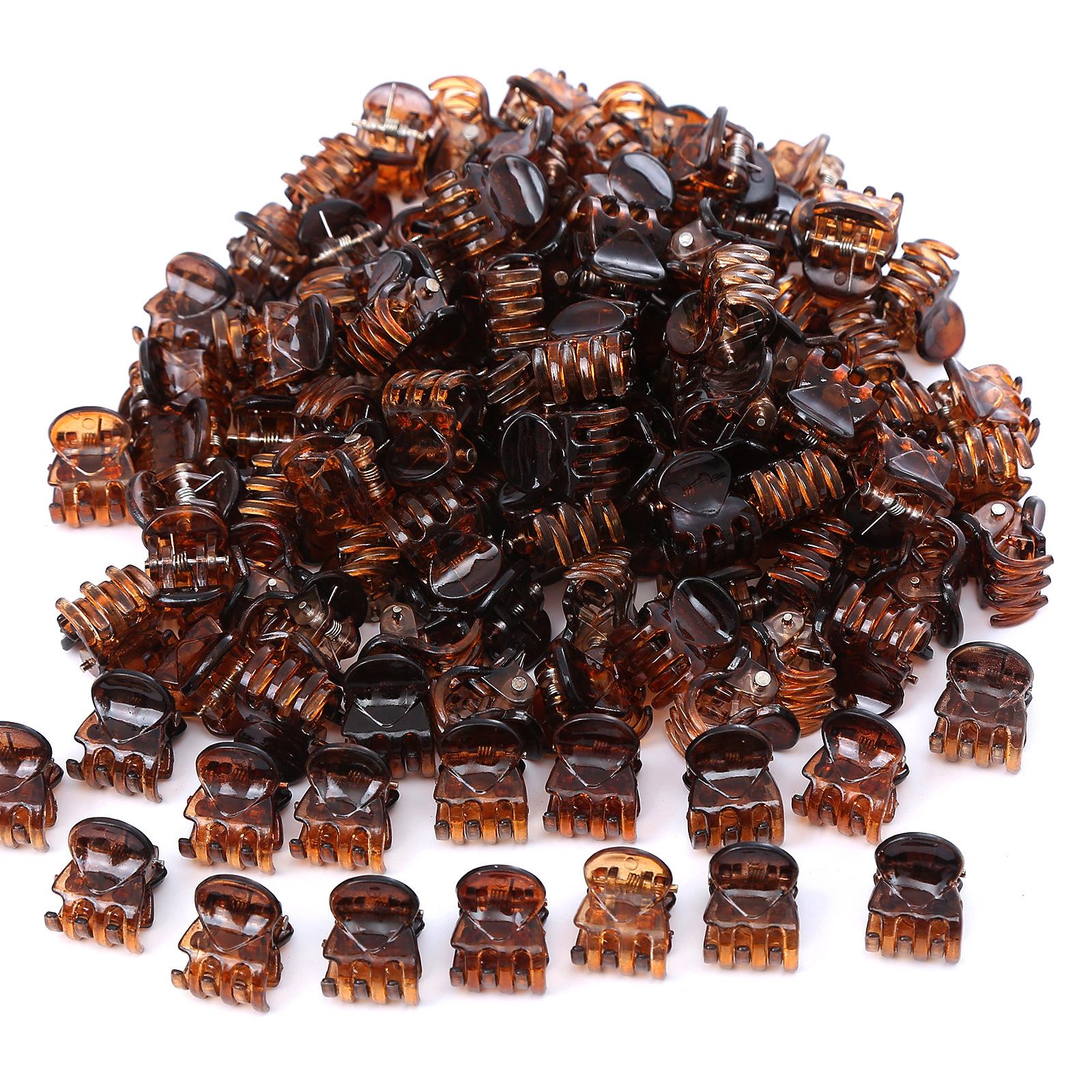 

1СМ 100шт/набор Зажимы-крабы для волос для женщин девушек аксессуары черный коричневый прозрачный пластиковые мини-крабы заколка-зажим подарки