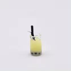 Cute Miniature 3D Bubble Tea Bottle Design Artificial Style Resin Glass Bottle Charms Earring Making Colorful Jewelry Souvenir