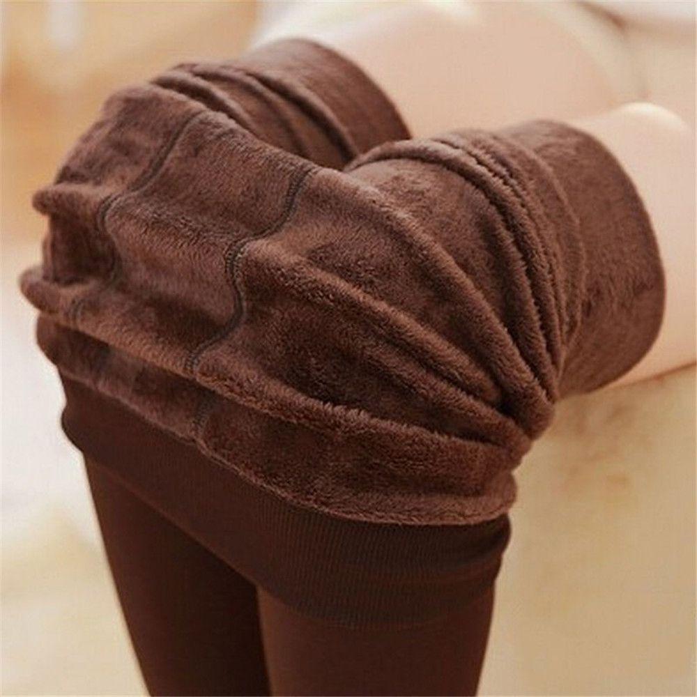 Fashion Fluff Lined Winter Thermal Thick Pantyhos Stretch Pants Warm Tights Slim Leggings