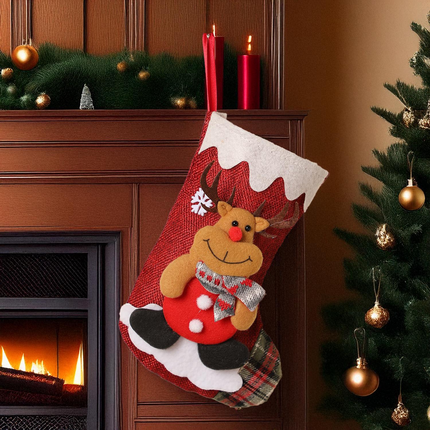 

Mingguan 3D Doll Burlap Christmas Stockings & Tree Ornaments