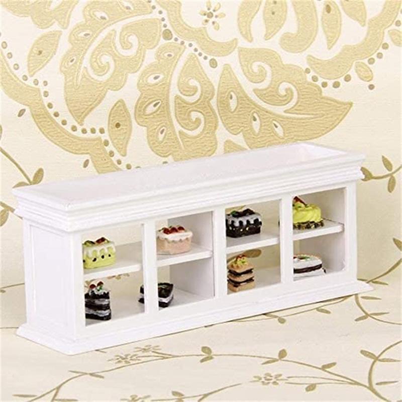 Dollhouses Furniture Bakery Cabinet Rack for 1/12 Scale Dollhouses Cake Counter Display and Scene Decoration Accessory