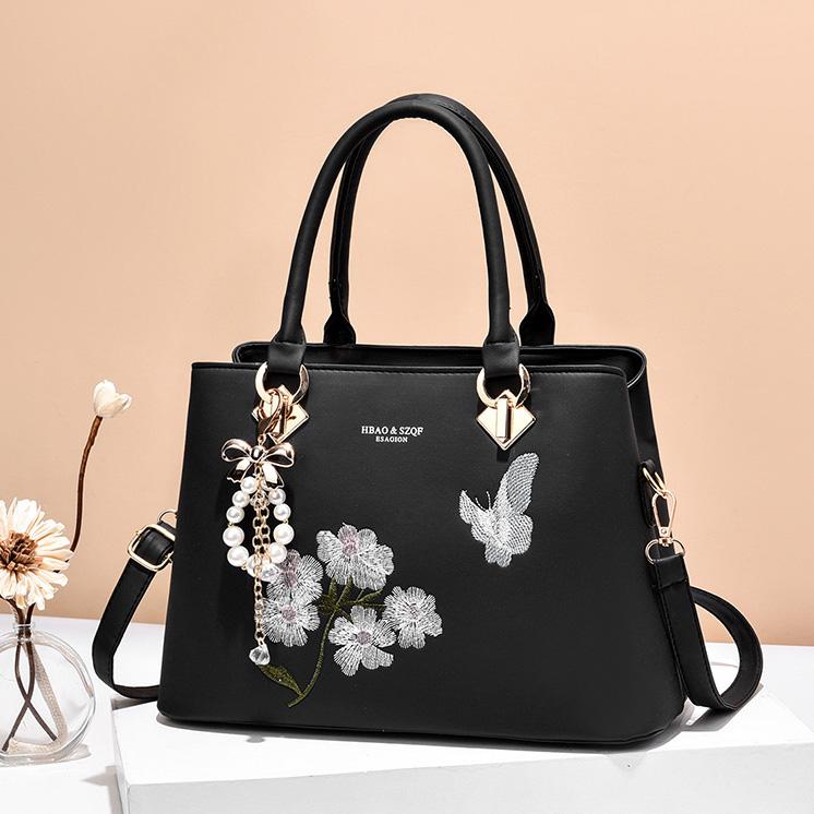 WTEMPO Ladies Faux Leather Handbags Large Capacity Versatile All Seasons Single Shoulder Solid Color Crossbody Bags