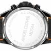 Angel Clover Mondo Solar Watch, Black/Orange Dial, Stainless Steel, Solar Battery, 44mm, Men's, MOS44BK-BK, Official Warranty