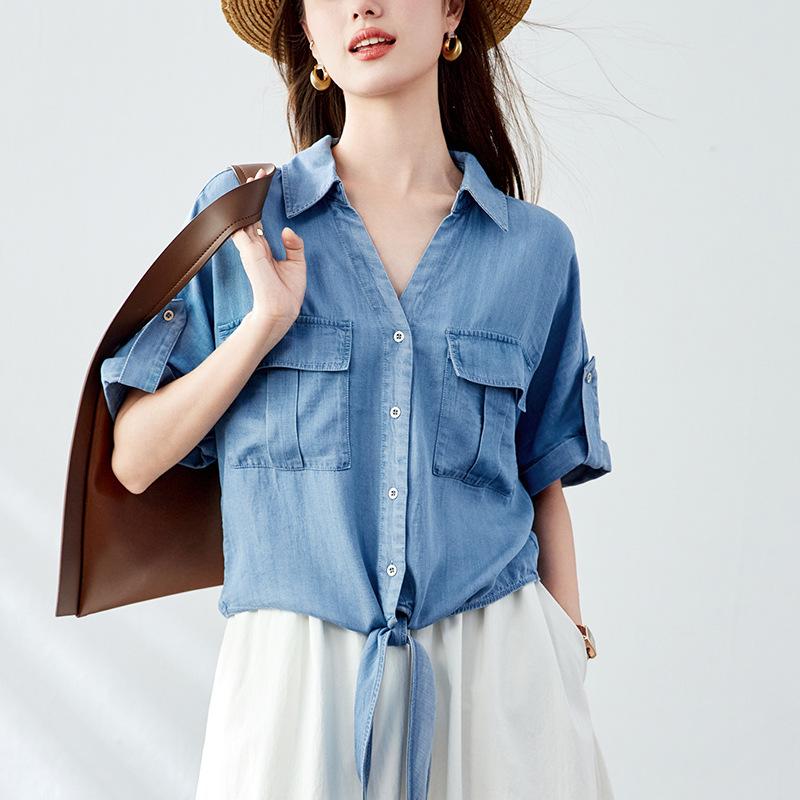 Tens Laisel Shirt for Women Short-sleeved Summer New Top Thin Casual Women's Shirt