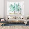 Navy Blue Watercolor Mountains Wall Tapestry, Sky Wall Hanging Large Tapestry Decoration Polyester Fiber White Hem Around for