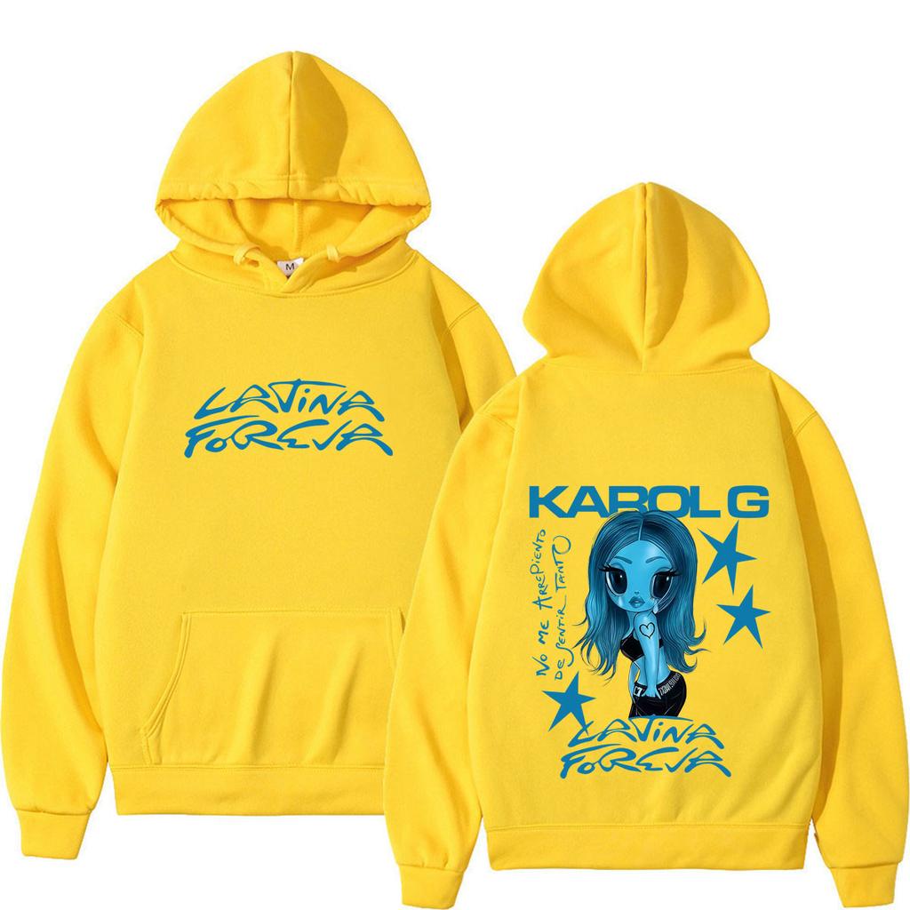 Karol G Album No Me Arrepiento De Sentir Tanto  Print Hoodie Men Women Fashion Sweatshirt Aesthetic Trend Casual Pullover