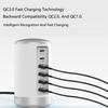 6-Port Universal USB Tower Charging Station EU For Multiple Devices Black