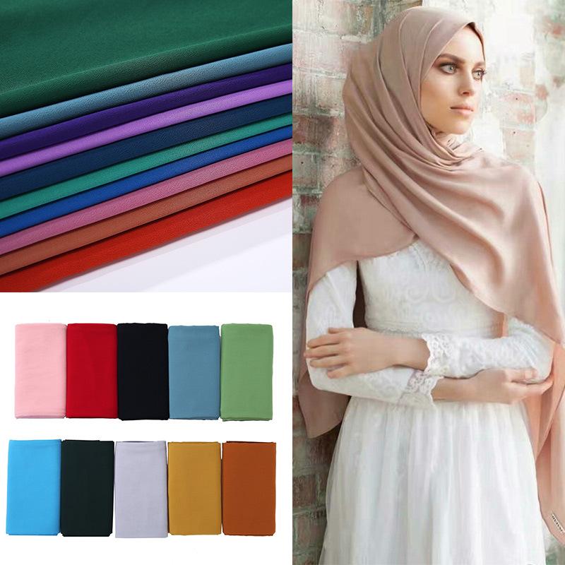Nuovo Elegante Modesto Donna Bolla Chiffon Solido Oversize Musulmano Sciarpa da Testa Signore Scialle e Avvolgente Femminile Foulard Hijab Stole