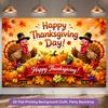 One 2D flat-print background banner and a polyester banner decoration for the joyful Thanksgiving celebration partyzyc