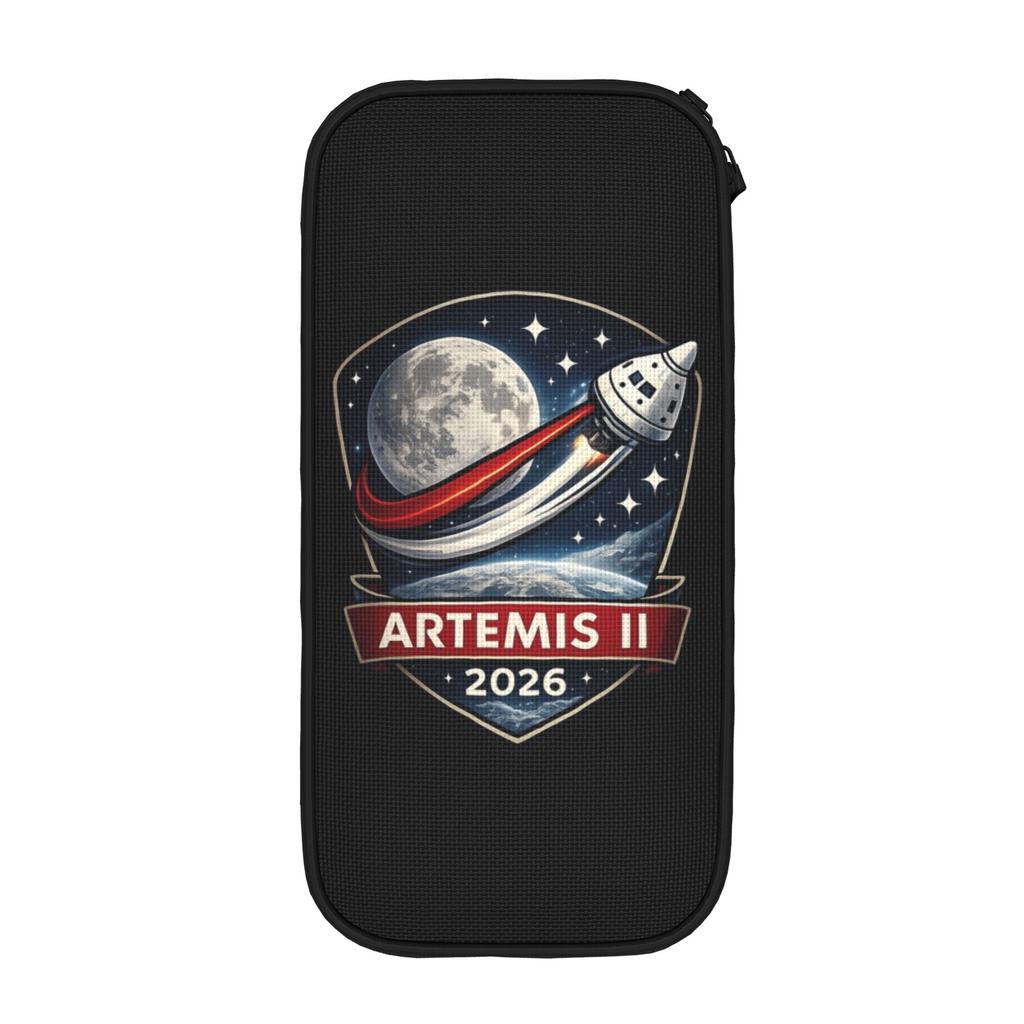 Creative Artemis II Moon Mission 2026 Pencil Cases Pencilcases Pen Box for Student Big Bags Students School Zipper Stationery