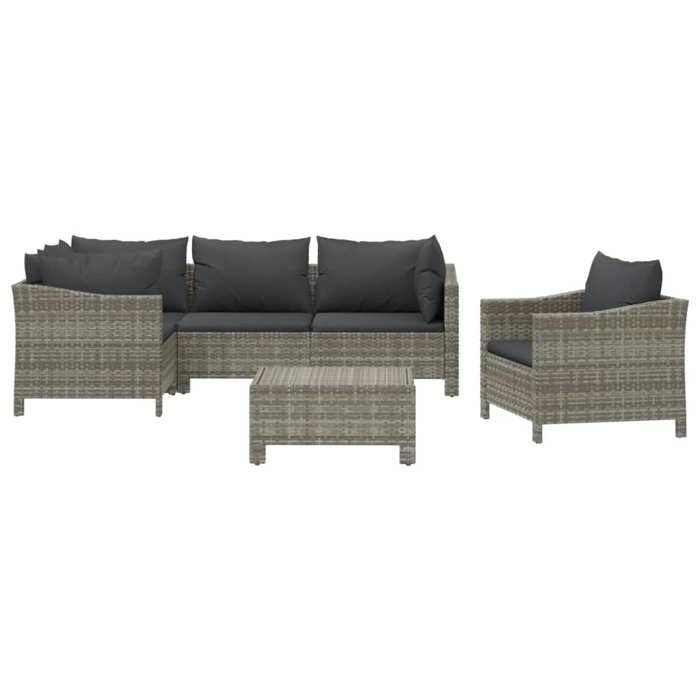 VidaXL Garden Lounge Set with Cushions 6 Pcs, Patio Furniture Set, Outdoor Furniture, Patio Sofa, Modern, 3187281