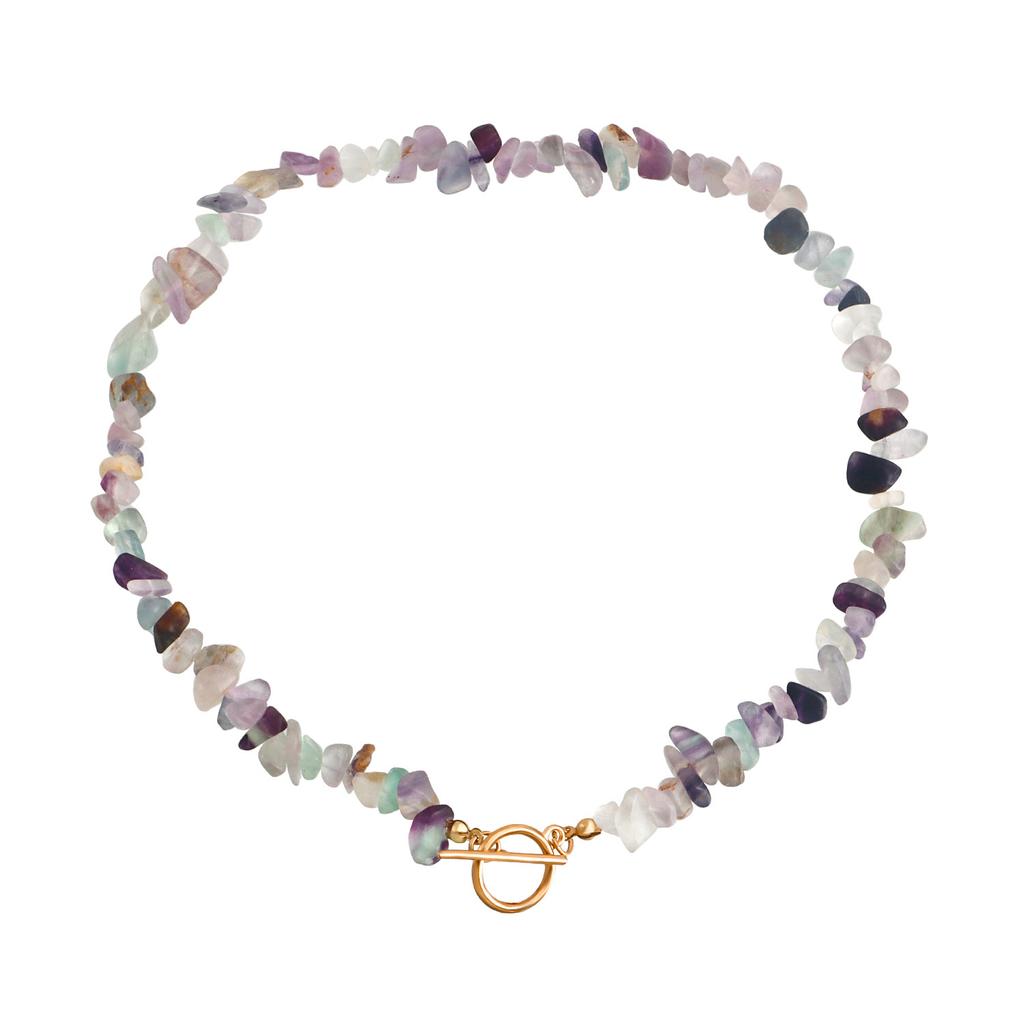 Large Special-shaped Pearl OT Buckle Necklace Femininity Simple Green Turquoise Necklace