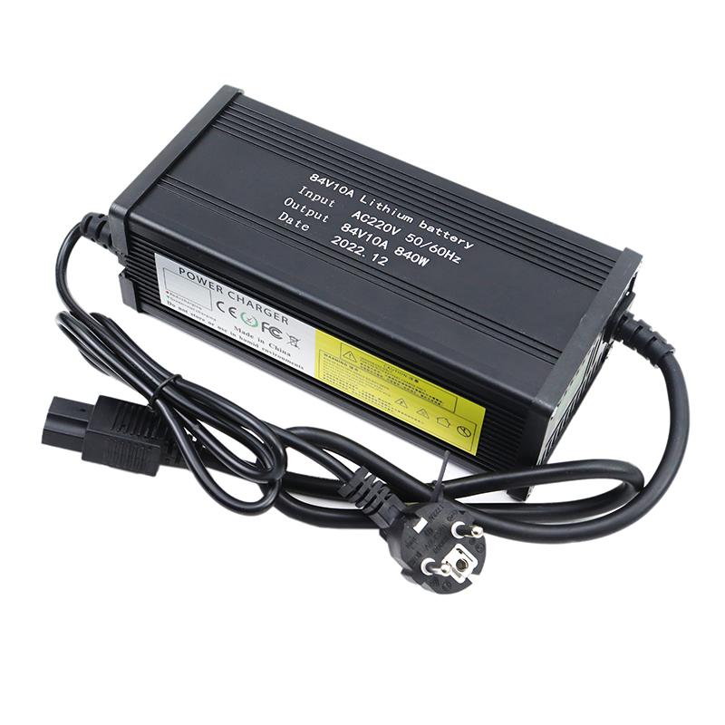 72V 5A 8A 10A 12A 15A 20A Lithium Battery Charger 110V/220V With Fan For 20S 84V E-motorcycle Cells Fast Charging Aluminum Shell