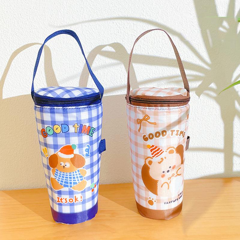 Portable Cute Milk Tea Tote Bag Heat Preservation Bag Eco-friendly Handbag Carrying Insulated Cup Cover Tumbler Cup Accessories