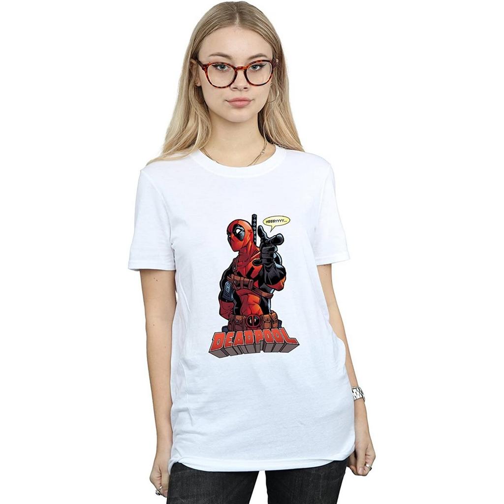 Deadpool Womens/Ladies Hey You Cotton Boyfriend T-Shirt