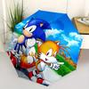 1pc Sonic and Tails Adventure Automatic Folding Umbrella - 3 Folding Design, Vivid Cartoon Pattern, Suitable for Outdoor Activities, A Gift for Fans I