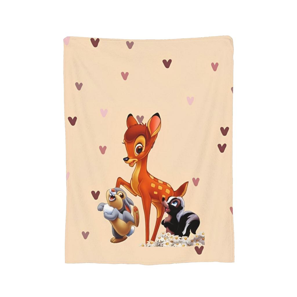 Schattige Bambi deken Cartoon Hert Flanellen Plaid Zomer Airconditioning Decoratie Zacht Warm Bedspreien,