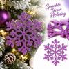 Christmas Decoration Snowflake Ornaments, Plastic Glitter- Snowflake, Hollow Snowflake Hanging Pendants for Christmas Tree