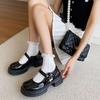 Retro Pearl Small Leather Shoes Women's 2025 Summer Shallow Mouth Versatile College Style Single Shoes Thick Sole Round Head Jk Mary Jane Shoes