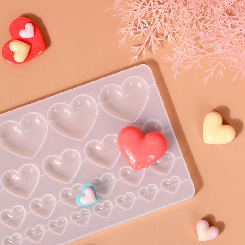3 Size Love Heart Silicone Mold Pendant Casing Molds for Handmade DIY Resin Jewelry and Gift Making