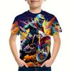 Jungenkleidung Motorrad 3D-Druck T-Shirt Mode Cool und Stilvoll Grafische Tops Sommer Kurzarm-T-Shirts für Kinderbekleidung