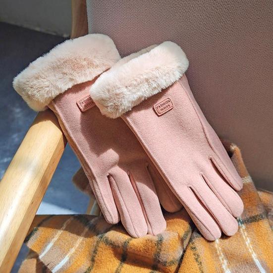 Women Winter Gloves Fleece Lined Touchscreen Gloves Thickened Warm Full Finger Windproof Gloves