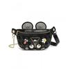 Fashion Trendy Womens Crossbody Bag Badge Color-block Rhinestone Chain Small Shoulder 2966