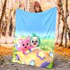pinkfong Flannel Blanket Soft Warm All-Season Throw, Design for Camping, Car Travel, Hiking Sofa, Bed, Office Perfect Gift for Parties