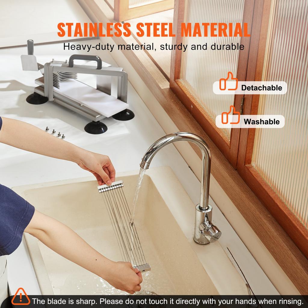 VEVOR Commercial Tomato Slicer, 1/4 Inch Tomato Cutter Slicer, Stainless Steel Heavy Duty Tomato Slicer Machine