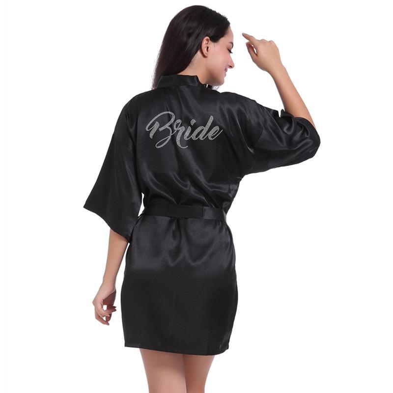 Summer Bride Wedding Nightgown Cardigan, Thin Five-Point Sleeve, Solid Color Morning Gown