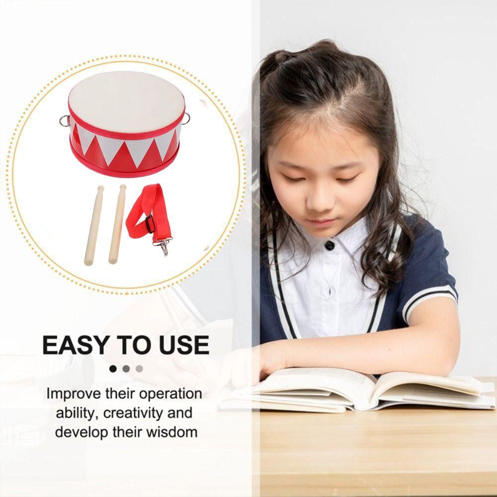 Double Sided Musical Instrument Toys Montessori Wood Kids Drum Toys  Children Preschool