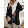 Women Bat Sleeve Cardigan Solid Color Knit Sweater Cardigan Coat