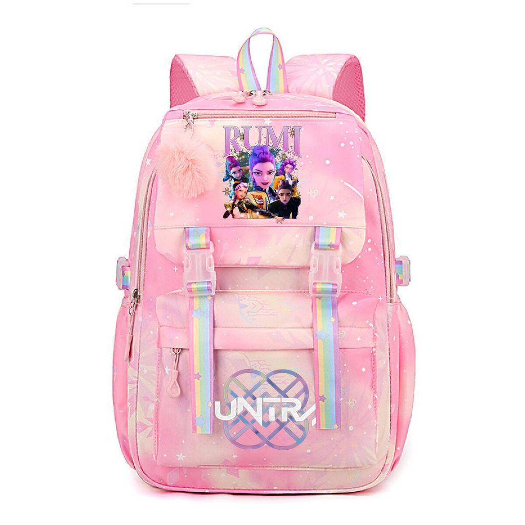 Kids Girls Kpop Rumi Mira Zoey Super Star Singers Printed Backpack Student School Bag