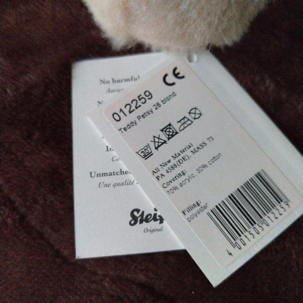[USED] Steiff Teddy Bear Petsy with Tag