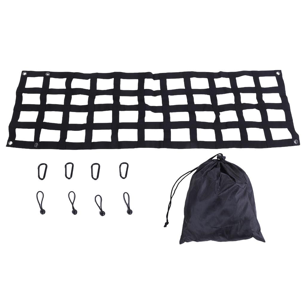 Hochleistungs-Heckklappennetz 60 Zoll x 18 Zoll Heckklappennetz Verstellbarer Ladeflächenverlängerer Heckklappen-Frachtnetz-Ersatz für